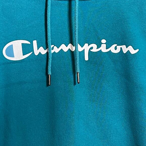 Champion Turquoise Green Men's Hoodie Size M - Picture 3 of 6